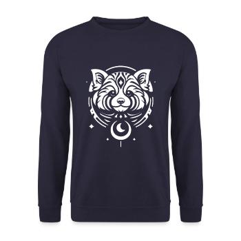 Red Panda Tribal Moon Phases - Unisex Sweatshirt - navy - Front - Alina (178cm) & Michal (187cm)