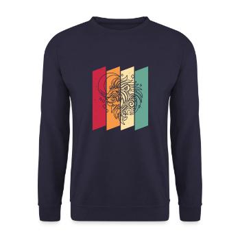 Phases de la Lune Tribale du Lion - Sweat-shirt Unisexe - marine - Devant - Alina (178cm) & Michal (187cm)