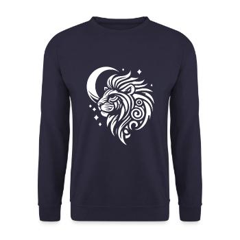 Phases de la Lune Tribale du Lion - Sweat-shirt Unisexe - marine - Devant - Alina (178cm) & Michal (187cm)