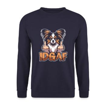 Papillon Idgaf - Unisex Sweatshirt - navy - Front - Alina (178cm) & Michal (187cm)