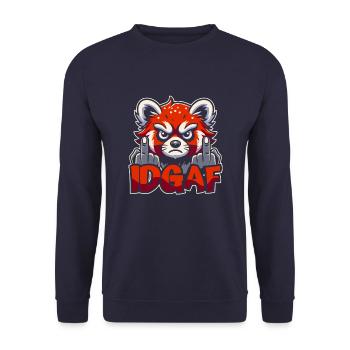 Panda roux Idgaf - Sweat-shirt Unisexe - marine - Devant - Alina (178cm) & Michal (187cm)