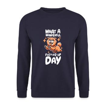 Chow Chow Fucked Up Day - Unisex Sweatshirt - navy - Front - Alina (178cm) & Michal (187cm)