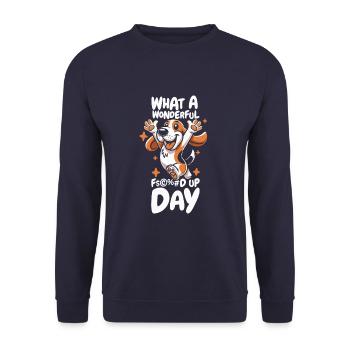 Bassett Dog Fucked Up Day - Unisex Sweatshirt - navy - Front - Alina (178cm) & Michal (187cm)