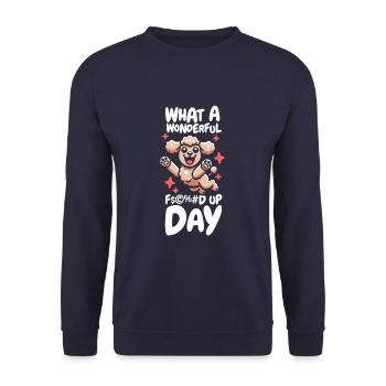 Poodle Fucked Up Day - Unisex Sweatshirt - navy - Front - Alina (178cm) & Michal (187cm)