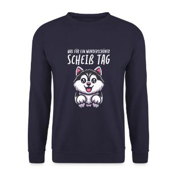 Husky de Sibérie Belle Journée - Sweat-shirt Unisexe - marine - Devant - Alina (178cm) & Michal (187cm)