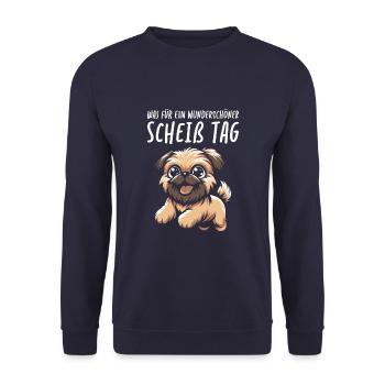 Brussels Griffon Wunderschöner Tag - Unisex Pullover - Navy - Vorne - Alina (178cm) & Michal (187cm)