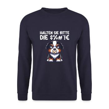 Bernese Mountain Dog Please shut up - Unisex Sweatshirt - navy - Front - Alina (178cm) & Michal (187cm)