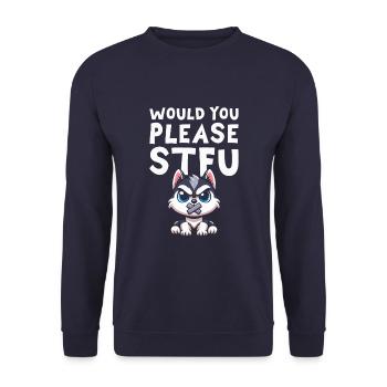 Siberian Husky Stfu Would You Please Shut Up - Unisex Sweatshirt - navy - Front - Alina (178cm) & Michal (187cm)