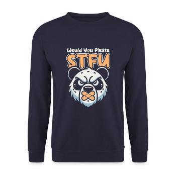 Giant Panda Panda Bear Stfu - Unisex Sweatshirt - navy - Front - Alina (178cm) & Michal (187cm)
