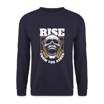 Saxophone Saxophone Skull - Unisex Sweatshirt - navy - Front - Alina (178cm) & Michal (187cm)