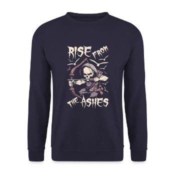 Bow Hunting Bow Hunter Skeleton - Unisex Sweatshirt - navy - Front - Alina (178cm) & Michal (187cm)