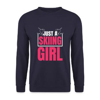 Skiing Après Ski Just A Skiing Girl - Unisex Sweatshirt - navy - Front - Alina (178cm) & Michal (187cm)