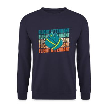 Flight Attendant Stewardess - Unisex Sweatshirt - navy - Front - Alina (178cm) & Michal (187cm)