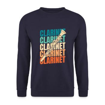 Clarinet, clarinetist - Unisex Sweatshirt - navy - Front - Alina (178cm) & Michal (187cm)