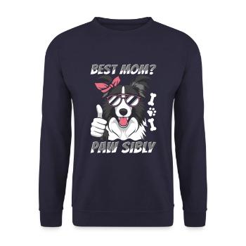 Border Collie Mutter Best Mom Pawsibly - Unisex Sweatshirt - navy - Front - Alina (178cm) & Michal (187cm)