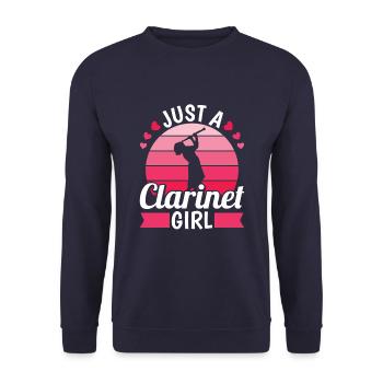 Klarinette Klarinettist Just A Clarinet Girl - Unisex Pullover - Navy - Vorne - Alina (178cm) & Michal (187cm)
