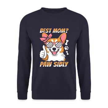 Corgi Mutter Best Mom Pawsibly - Unisex Sweatshirt - navy - Front - Alina (178cm) & Michal (187cm)