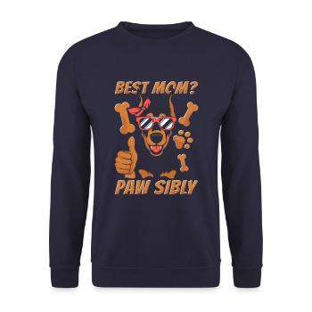 Doberman Mom Best Mom Pawsibly - Unisex Sweatshirt - navy - Front - Alina (178cm) & Michal (187cm)