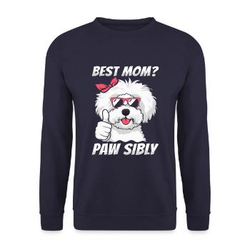Bichon Frize Mutter Best Mom Pawsibly - Unisex Sweatshirt - navy - Front - Alina (178cm) & Michal (187cm)