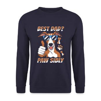 Greyhound Windhund Vater Best Dad Pawsibly - Unisex Pullover - Navy - Vorne - Alina (178cm) & Michal (187cm)