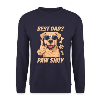 Labrador Vater Best Dad Pawsibly - Unisex Pullover - Navy - Vorne - Alina (178cm) & Michal (187cm)