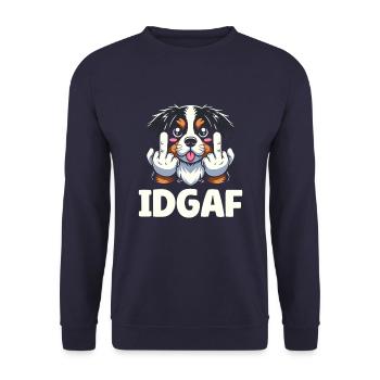 Bernese Mountain Dog Idgaf - Unisex Sweatshirt - navy - Front - Alina (178cm) & Michal (187cm)