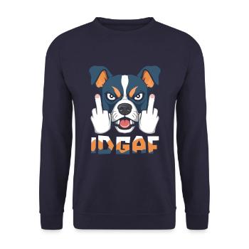 Australischer Rinderhund Idgaf - Unisex Pullover - Navy - Vorne - Alina (178cm) & Michal (187cm)