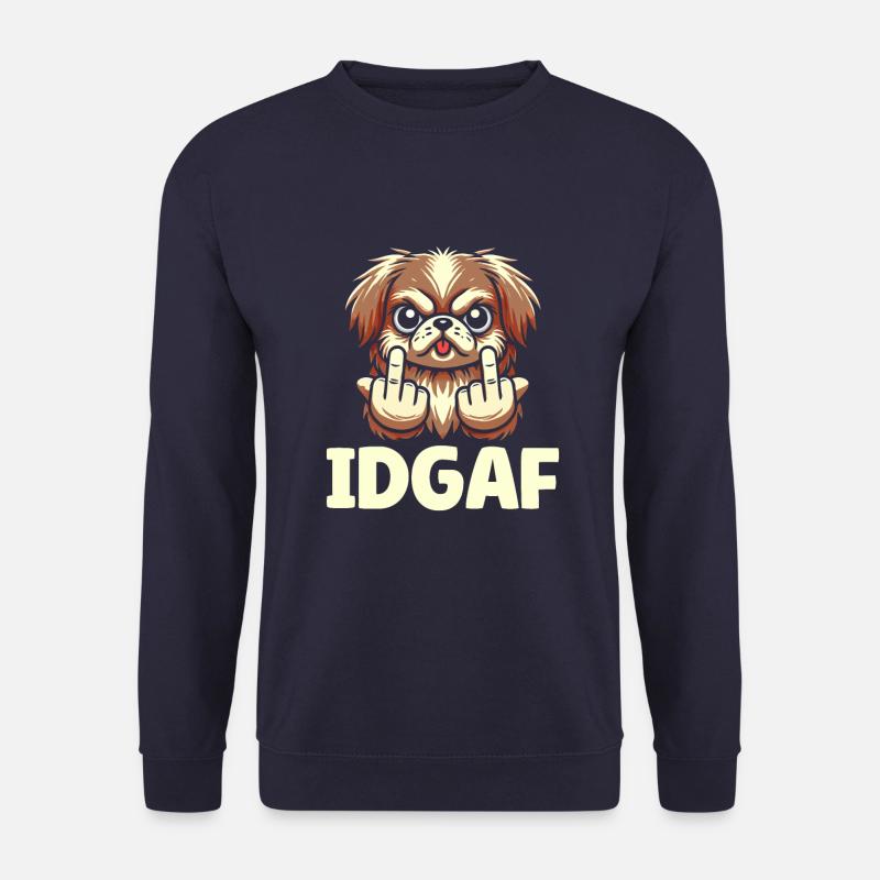 Pekingese Idgaf - Unisex Sweatshirt - navy