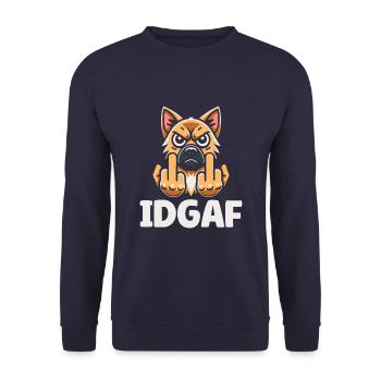 German Shepherd Idgaf - Unisex Sweatshirt - navy - Front - Alina (178cm) & Michal (187cm)