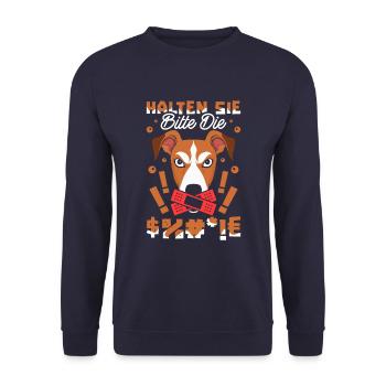 Greyhound Greyhound Please keep your mouth shut - Unisex Sweatshirt - navy - Front - Alina (178cm) & Michal (187cm)