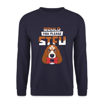 Bassett Dog Stfu Would You Please Shut Up - Unisex Sweatshirt - navy - Front - Alina (178cm) & Michal (187cm)