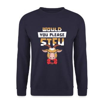 Goat Stfu Would You Please Shut Up - Unisex Sweatshirt - navy - Front - Alina (178cm) & Michal (187cm)
