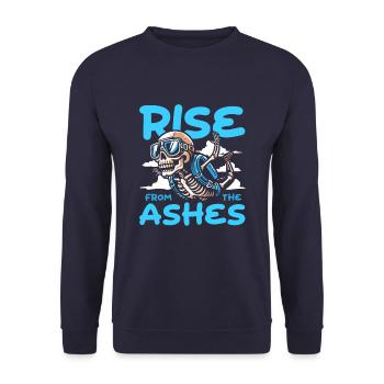 Parachutist Skydiving Skeleton - Unisex Sweatshirt - navy - Front - Alina (178cm) & Michal (187cm)