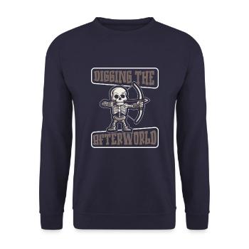 Bogenschießen Bogensport Bogenschütze - Unisex Pullover - Navy - Vorne - Alina (178cm) & Michal (187cm)