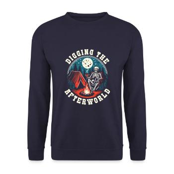 Tent Camping Camping Skeleton - Unisex Sweatshirt - navy - Front - Alina (178cm) & Michal (187cm)