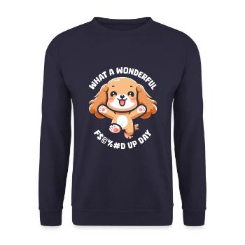 Cocker Spaniel Fucked Up Day - Unisex Sweatshirt - navy - Front - Alina (178cm) & Michal (187cm)