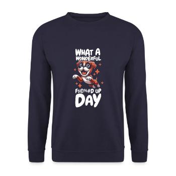 Boxer Dog German Boxer Fucked Up Day - Unisex Sweatshirt - navy - Front - Alina (178cm) & Michal (187cm)