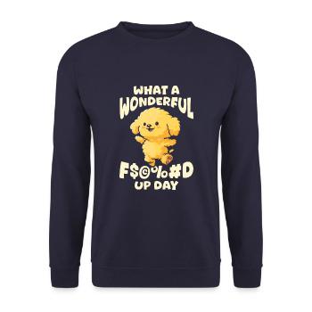 Golden Doodle Fucked Up Day - Unisex Pullover - Navy - Vorne - Alina (178cm) & Michal (187cm)