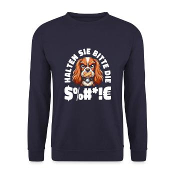 Cocker Spaniel Please keep your mouth shut - Unisex Sweatshirt - navy - Front - Alina (178cm) & Michal (187cm)