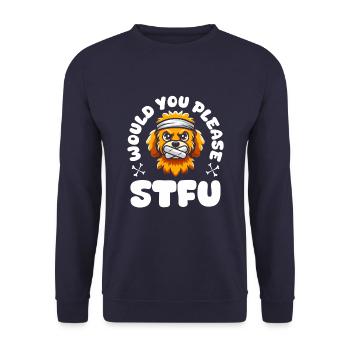 Golden Doodle Stfu Would You Please Shut Up - Unisex Sweatshirt - navy - Front - Alina (178cm) & Michal (187cm)