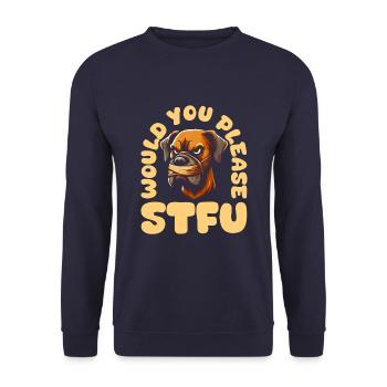 Grand Danois, taisez-vous, s’il vous plaît, taisez-vous - Sweat-shirt Unisexe - marine - Devant - Alina (178cm) & Michal (187cm)