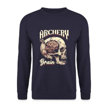 Bogenschießen Bogensport Bogenschütze - Unisex Pullover - Navy - Vorne - Alina (178cm) & Michal (187cm)