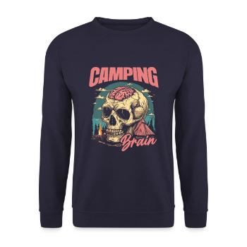 Tent Camping Camping Skull Camping Brain - Unisex Sweatshirt - navy - Front - Alina (178cm) & Michal (187cm)