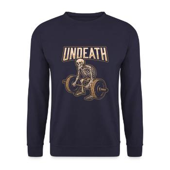 Haltérophilie Haltérophilie Squelette Mort-vivant - Sweat-shirt Unisexe - marine - Devant - Alina (178cm) & Michal (187cm)