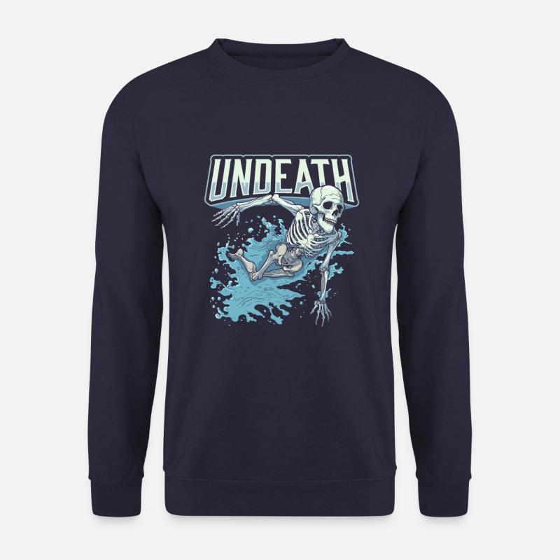 Swimming Swimmer Skeleton Undeath - Unisex Sweatshirt - navy