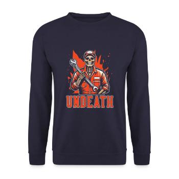 Schrauber Tuning Tuner Undeath - Unisex Sweatshirt - navy - Front - Alina (178cm) & Michal (187cm)