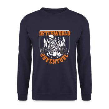 Weightlifting Weightlifting Skeleton - Unisex Sweatshirt - navy - Front - Alina (178cm) & Michal (187cm)