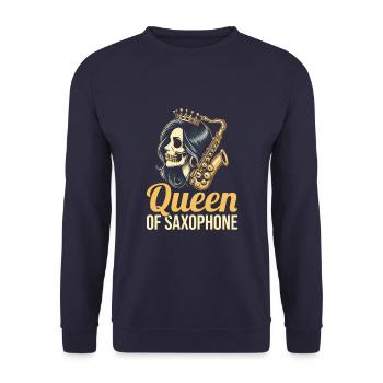 Saxophone Saxophone Skull Queen Of Saxophone - Unisex Sweatshirt - navy - Front - Alina (178cm) & Michal (187cm)