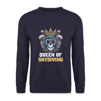 Parachutist Skydiving Skull - Unisex Sweatshirt - navy - Front - Alina (178cm) & Michal (187cm)