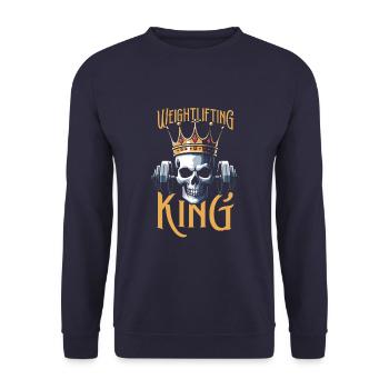 weightlifting weightlifting skull - Unisex Sweatshirt - navy - Front - Alina (178cm) & Michal (187cm)